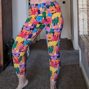 vintage 1980's TAPEMEASURE funky colorful leggings pants S M